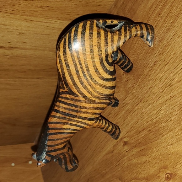 Hand Carved Wood Zebra - Picture 2 of 4